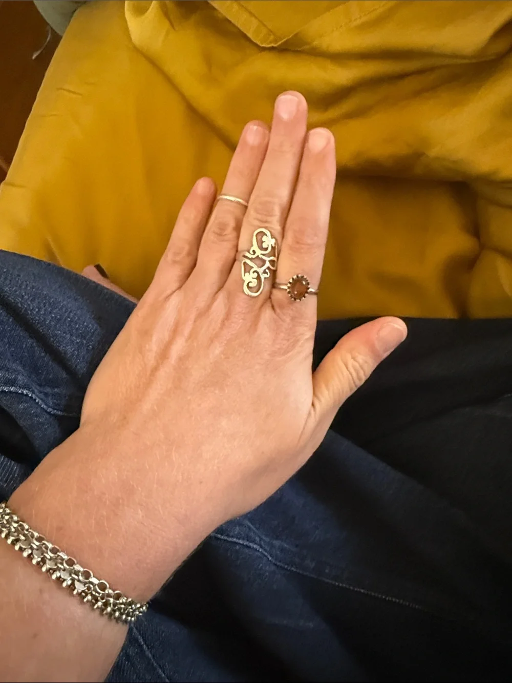 Real amber sterling silver ring size 8